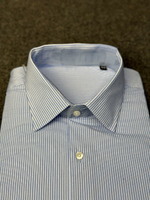 Full lifestyle look of Ocean Blue shirt for men