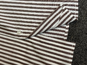 Bottom hem design of Coffee Bean Stripe shirt