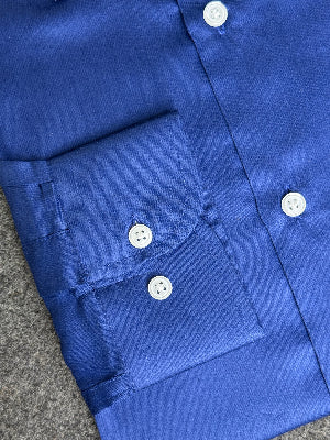 Sleeve cuff detail of Royal Blue shirt