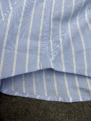 Side view and stitching of Sky Blue Poplin shirt