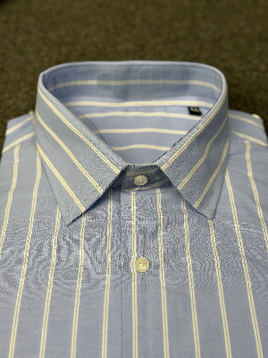 view of sky blue poplin cotton shirt