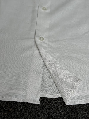 Bottom hem design of soft white shirt